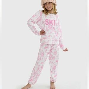 Beach Riot Kids Little Cassia Top & Little Georgie Pant Set in Powder Pink Toile